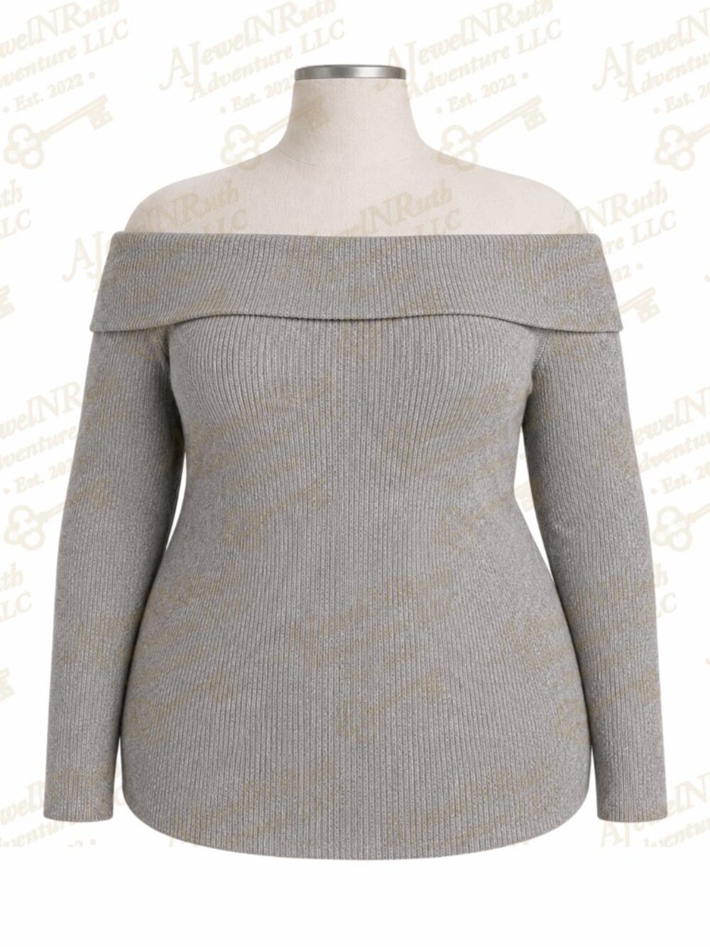 Maurices Gray Off Shoulder Sweater NWT Size XXL